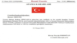 Kabine değişikliği açıklandı, Bakan sayısı arttı