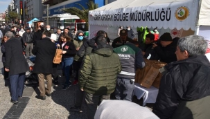 45 dakikada bin fidan dağıtıldı