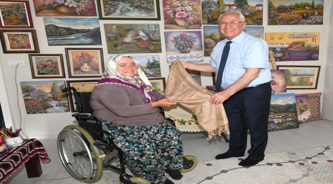 Başka Selvitopu'ndan ressam Düzgünkaya'ya ziyaret