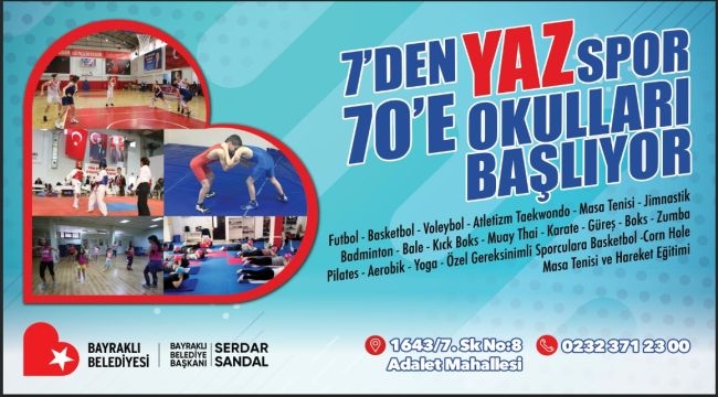 Bayraklı'da yaz spor okulları başlıyor