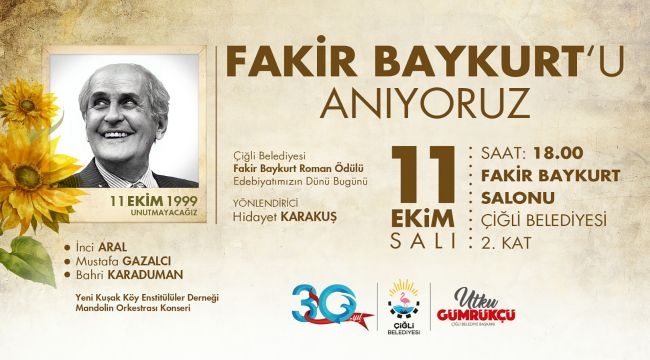 Fakir Baykurt Çiğli'de anılacak 