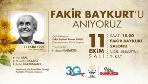 Fakir Baykurt Çiğli'de anılacak 