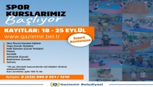 Gaziemir'de Kültür, Sanat Ve Spor Kurslarına Kayıtlar Başladı
