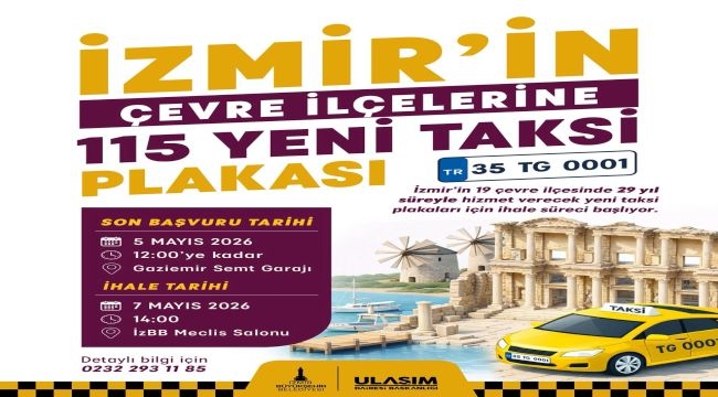 İzmir'in çevre ilçelerine 115 yeni taksi geliyor